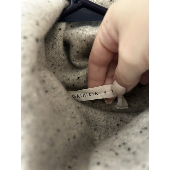 Athleta Teton 100% Cashmere Gray Tunic Cowl Neck Sweater Small Quiet Luxury - Picture 6 of 6